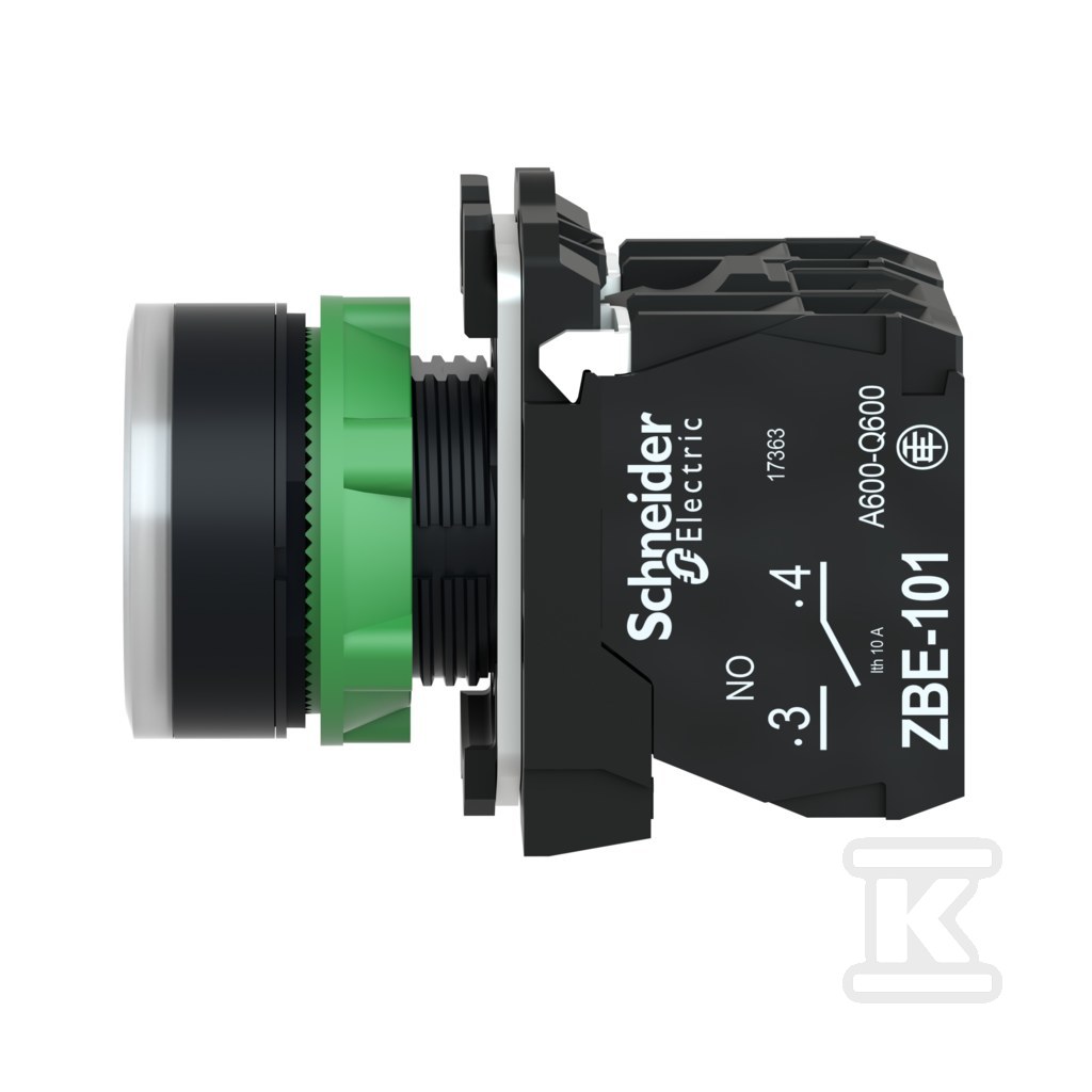 Przycisk płaski biały LED 230-240V - XB5AW31M5